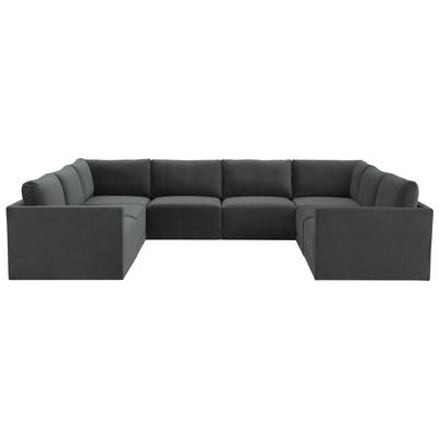 Sofas and Loveseat Contemporary Design Furniture Willow Plywood Velvet Charcoal CDF-REN-L03120-SEC2 793580620705 Sectionals Loveseat Love seatSectional So Velvet Contemporary Contemporary/Mode 