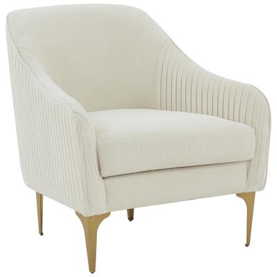 Chairs Contemporary Design Furniture Serena Pine Wood Polyester Cream CDF-REN-L05112 793580621412 Accent Chairs Cream beige ivory sand nude Accent Chairs Accent 