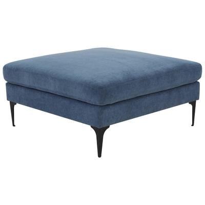Ottomans and Benches Contemporary Design Furniture Serena Pine Wood Polyester Blue CDF-REN-L05121-BLK 793580626943 Sectionals Black ebonyBlue navy teal turq 