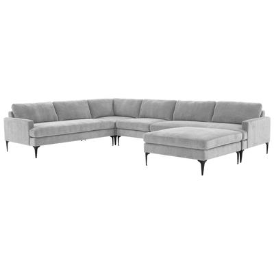 Sofas and Loveseat Contemporary Design Furniture Serena Pine Wood Polyester Grey CDF-REN-L05130-BLK-SEC2 793580626981 Sectionals Chaise LoungeLoveseat Love sea Polyester Velvet Contemporary Contemporary/Mode 