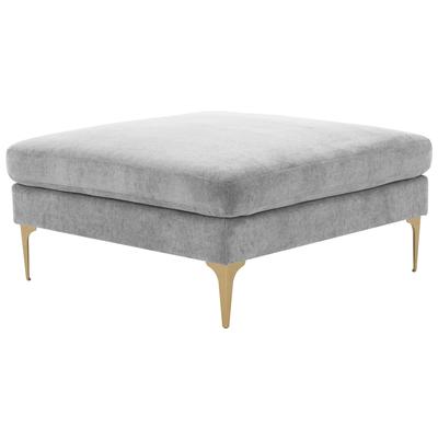Ottomans and Benches Contemporary Design Furniture Serena Pine Wood Polyester Grey CDF-REN-L05131 793580621467 Ottomans Gray Grey 
