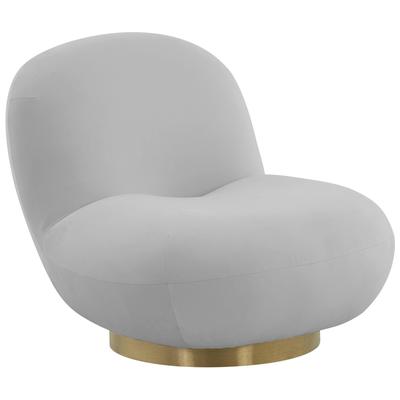 Chairs Contemporary Design Furniture Emily-Chair Velvet Grey CDF-S44174 793611835528 Accent Chairs Gold Gray Grey Accent Chairs Accent 