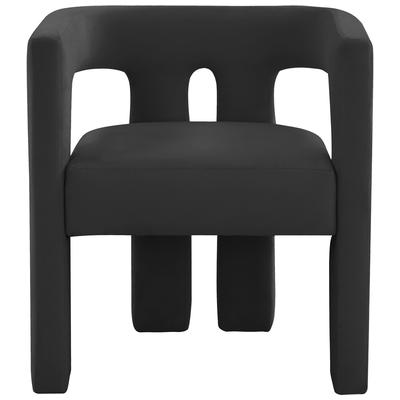 Chairs Contemporary Design Furniture Sloane-Chair Velvet Black CDF-S44197 793611835887 Accent Chairs Black ebony Accent Chairs Accent 