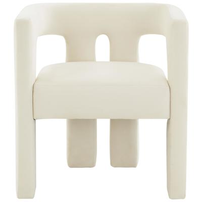 Chairs Contemporary Design Furniture Sloane-Chair Velvet Cream CDF-S44198 793611835894 Accent Chairs Cream beige ivory sand nude Accent Chairs Accent 