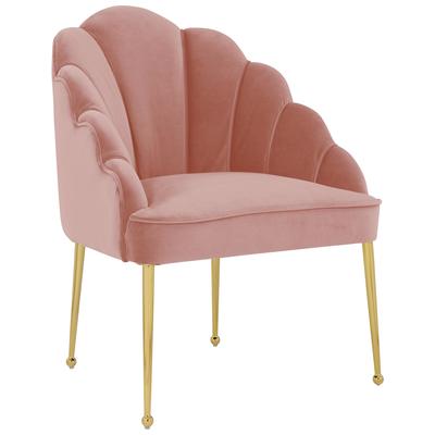 Chairs Contemporary Design Furniture Daisy-Chair Velvet Blush CDF-S4925 806810359020 Accent Chairs Gold Pink Fuchsia blush Accent Chairs Accent 