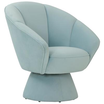 Chairs Contemporary Design Furniture Allora-Chair Velvet Light Blue CDF-S68103 793611832923 Accent Chairs Blue navy teal turquiose indig Accent Chairs Accent 