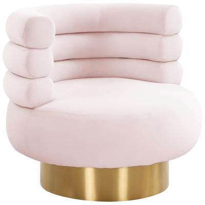 Chairs Contemporary Design Furniture Naomi-Chair Velvet Blush CDF-S68235 793611834521 Accent Chairs Pink Fuchsia blush Accent Chairs Accent 
