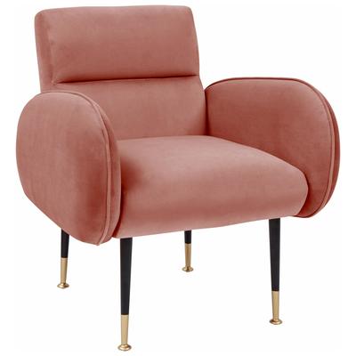 Chairs Contemporary Design Furniture Babe-Chair Velvet Coral CDF-S68265 793611836266 Accent Chairs Gold Accent Chairs Accent 