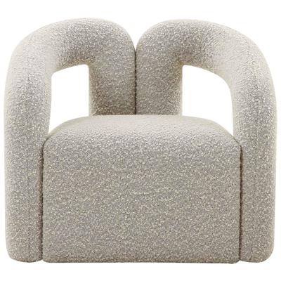 Chairs Contemporary Design Furniture Jenn-Chair Boucle Wood Grey CDF-S68456 793580620453 Accent Chairs Gray Grey Accent Chairs Accent 