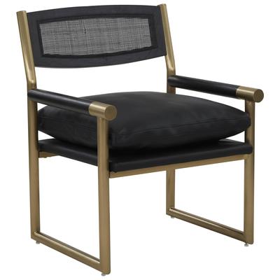 Chairs Contemporary Design Furniture Ash Wood Rattan Stainless Stee Black CDF-S68470 793580620903 Accent Chairs Black ebonyGold Accent Chairs Accent 