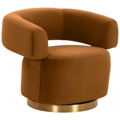 Chairs Contemporary Design Furniture River-Chair Pine Stainless Steel Velvet Cognac CDF-S68542 793580623225 Accent Chairs Gold Accent Chairs Accent 