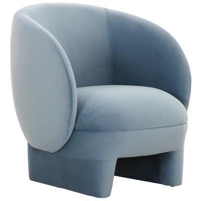 Chairs Contemporary Design Furniture Kiki-Chair Pine Velvet Blue CDF-S68549 793580623294 Accent Chairs Blue navy teal turquiose indig Accent Chairs Accent 