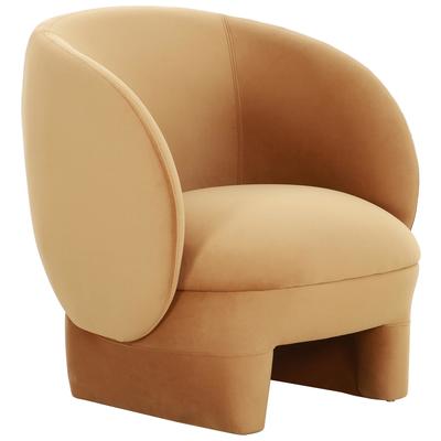 Chairs Contemporary Design Furniture Kiki-Chair Pine Velvet Cognac CDF-S68551 793580623317 Accent Chairs Accent Chairs Accent 