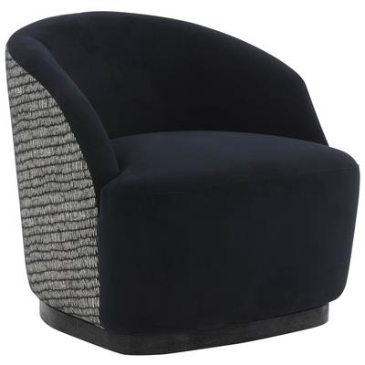 Chairs Contemporary Design Furniture Reese-Chair Chenille Velvet Wood Black CDF-S68764 793580628992 Accent Chairs Black ebony Accent Chairs Accent 