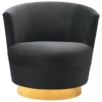 Chairs Contemporary Design Furniture Noah-Chair Velvet Wood Black CDF-S7229 806810356401 Accent Chairs Black ebony Accent Chairs Accent 