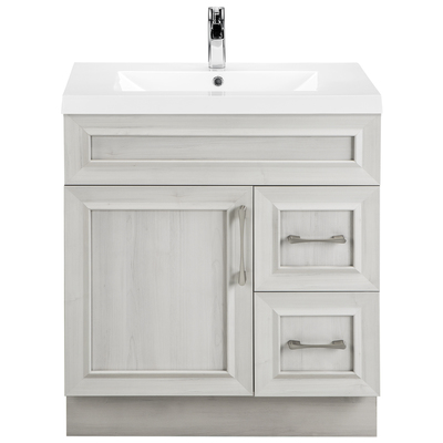 Bathroom Vanities Cutler Kitchen and Bath Classic Melamine / Particle Board Grey White Sink CCMCTR30RHT 772851226228 Under 30 25 
