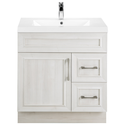 Bathroom Vanities Cutler Kitchen and Bath Classic Melamine / Particle Board White Gray White Sink CCTRFH30RHT 772851223425 Under 30 25 