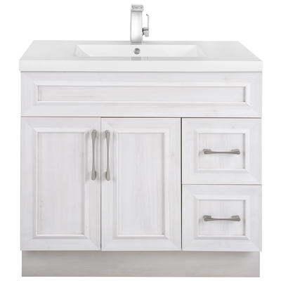 Bathroom Vanities Cutler Kitchen and Bath Classic Melamine / Particle Board White Gray White Sink CCTRFH36RHT 772851223432 30-40 25 