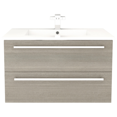 Bathroom Vanities Cutler Kitchen and Bath Silhouette Melamine / Particle Board Grey White Sink FV ARIA30 772851569011 Under 30 Wall Mount Vanities 25 
