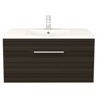 Bathroom Vanities Cutler Kitchen and Bath Textures Melamine / Particle Board Light Brown White Sink FV DW36 772851296429 30-40 Wall Mount Vanities 25 