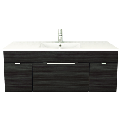 Bathroom Vanities Cutler Kitchen and Bath Textures Melamine / Particle Board Dark Brown White Sink FV SB48 772851296405 40-50 Wall Mount Vanities 25 