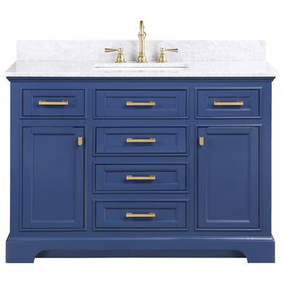 Bathroom Vanities Design Element Milano Wood Blue Blue ML-48-BLU 613003159356 Bathroom Vanity Single Sink Vanities 40-50 Transitional Blue With Top and Sink 25 