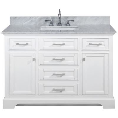 Bathroom Vanities Design Element Milano Wood White White ML-48-WT 613003159363 Bathroom Vanity Single Sink Vanities 40-50 Transitional White With Top and Sink 25 