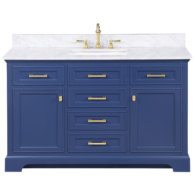 Bathroom Vanities Design Element Milano Wood Blue Blue ML-54-BLU 613003159370 Bathroom Vanity Single Sink Vanities 50-70 Transitional Blue With Top and Sink 25 