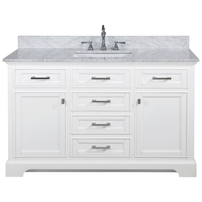 Bathroom Vanities Design Element Milano Wood White White ML-54-WT 613003159387 Bathroom Vanity Single Sink Vanities 50-70 Transitional White With Top and Sink 25 