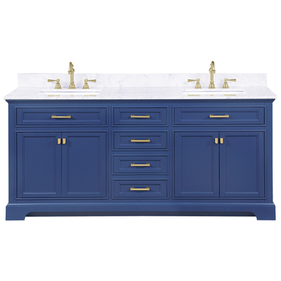 Bathroom Vanities Design Element Milano Wood Blue Blue ML-72-BLU 613003159417 Bathroom Vanity Double Sink Vanities 70-90 Transitional Blue With Top and Sink 25 