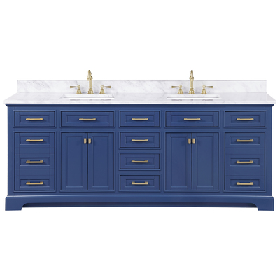 Bathroom Vanities Design Element Milano Wood Blue Blue ML-84-BLU 613003159431 Bathroom Vanity Double Sink Vanities 70-90 Transitional Blue With Top and Sink 25 