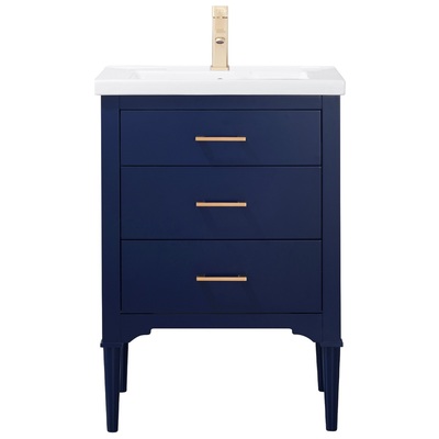 Bathroom Vanities Design Element Mason Wood Blue Blue S01-24-BLU 613003158397 Bathroom Vanity Single Sink Vanities Under 30 Transitional Blue With Top and Sink 25 