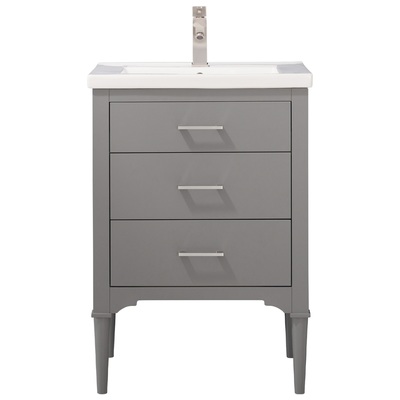 Bathroom Vanities Design Element Mason Wood Gray Gray S01-24-GY 613003158380 Bathroom Vanity Single Sink Vanities Under 30 Transitional Gray With Top and Sink 25 
