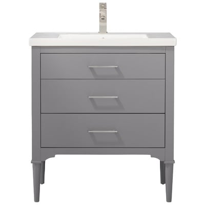 Bathroom Vanities Design Element Mason Wood Gray Gray S01-30-GY 613003158410 Bathroom Vanity Single Sink Vanities Under 30 Transitional Gray With Top and Sink 25 