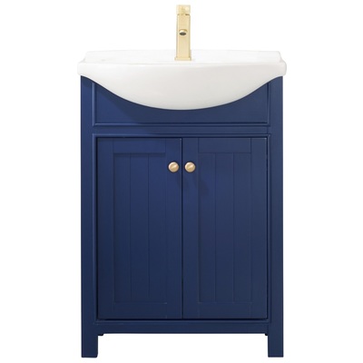 Bathroom Vanities Design Element Marian Wood Blue Blue S05-24-BLU 613003158571 Bathroom Vanity Single Sink Vanities Under 30 Transitional Blue With Top and Sink 25 