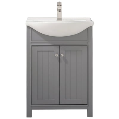 Bathroom Vanities Design Element Marian Wood Gray Gray S05-24-GY 613003158564 Bathroom Vanity Single Sink Vanities Under 30 Transitional Gray With Top and Sink 25 