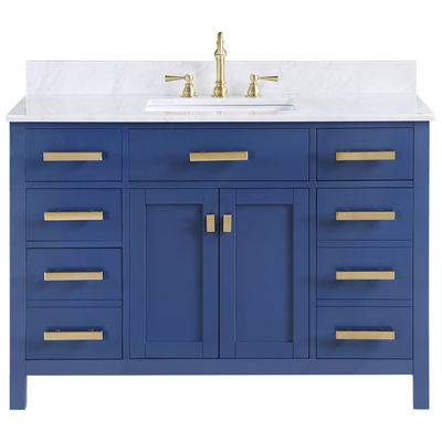 Bathroom Vanities Design Element Valentino Wood Blue Blue V01-48-BLU 613003159455 Bathroom Vanity Single Sink Vanities 40-50 Modern Blue With Top and Sink 25 