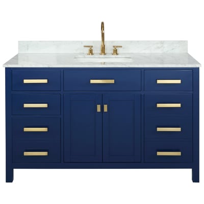 Bathroom Vanities Design Element Valentino Wood Blue Blue V01-54-BLU 613003159479 Bathroom Vanity Single Sink Vanities 50-70 Modern Blue With Top and Sink 25 