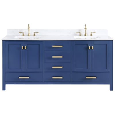 Bathroom Vanities Design Element Valentino Wood Blue Blue V01-72-BLU 613003159516 Bathroom Vanity Double Sink Vanities 70-90 Modern Blue With Top and Sink 25 