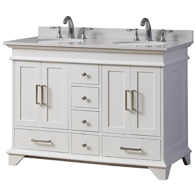 Bathroom Vanities Direct Vanity White Cultured Marble White 4050D2-WW 850006000000 Double Sink Vanities 40-50 white With Top and Sink 25 