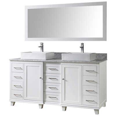 Bathroom Mirrors Direct Vanity Carrara White Marble nomial 3/ White 72BD15-WAWC-M 850006000000 Metal Aluminum Steel Ironmirro white 