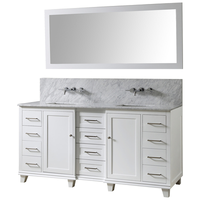 Bathroom Mirrors Direct Vanity Carrara White Marble nomial 3/ White 72BD15-WWC-WM-M 850006000000 Metal Aluminum Steel Ironmirro white 