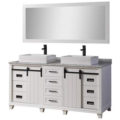 Bathroom Mirrors Direct Vanity Carrara White Marble nomial 3/ White 72BD17-WAWC-M 850006000000 Birch mirror white 