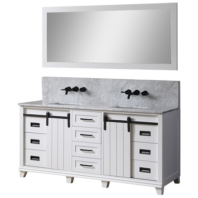 Bathroom Mirrors Direct Vanity Carrara White Marble nomial 3/ White 72BD17-WWC-WM-M 850006000000 Birch mirror white 