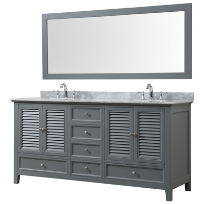 Bathroom Mirrors Direct Vanity Carrara White Marble nomial 3/ Gray 72D12-GWC-M 850006000000 Birch mirror Wood MDF Plywood Gray 