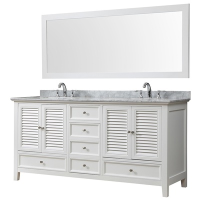 Bathroom Mirrors Direct Vanity Carrara White Marble nomial 3/ White 72D12-WWC-M 850006000000 Birch mirror Wood MDF Plywood white 