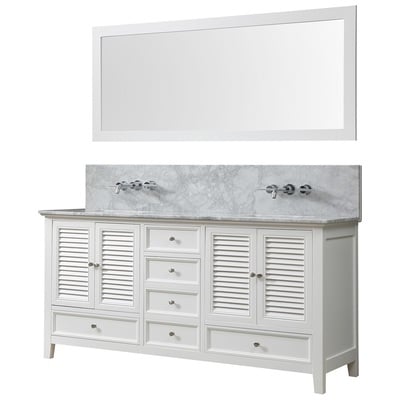 Bathroom Mirrors Direct Vanity Carrara White Marble nomial 3/ White 72D12-WWC-WM-M 850006000000 Birch mirror Wood MDF Plywood white 