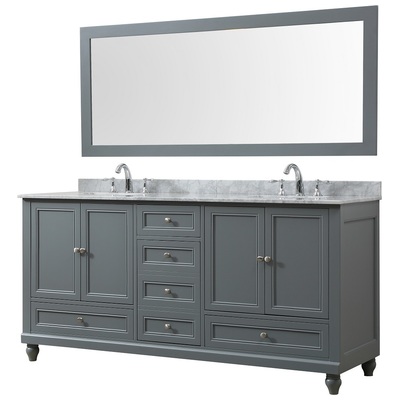 Bathroom Mirrors Direct Vanity Carrara White Marble nomial 3/ Gray 72D9-GWC-M 854467000000 mirror Wood MDF Plywood Parawo Gray 