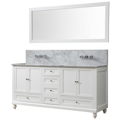 Bathroom Mirrors Direct Vanity Carrara White Marble nomial 3/ White 72D9-WWC-MU-WM-M 850006000000 mirror Wood MDF Plywood Parawo white 