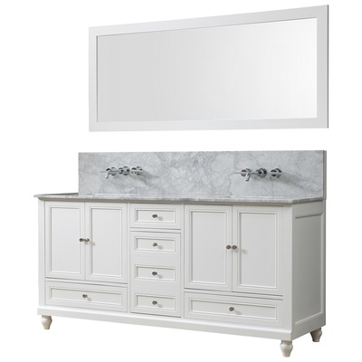 Bathroom Mirrors Direct Vanity Carrara White Marble nomial 3/ White 72D9-WWC-WM-M 850006000000 mirror Wood MDF Plywood Parawo white 